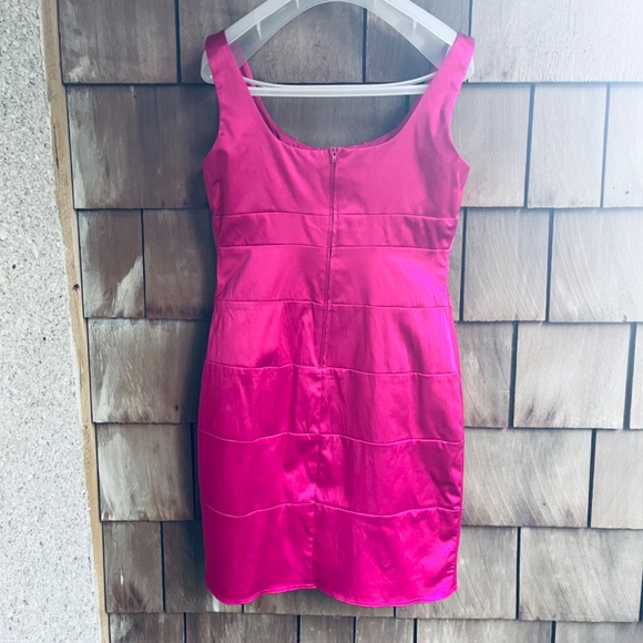 Fuchsia Fitted Sleeveless Dress with Beaded Embroidery - Picture 11 of 14